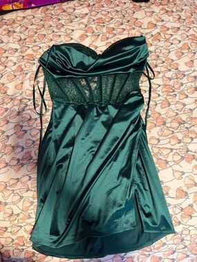 Windsor Emerald Green Satin Mini Dress